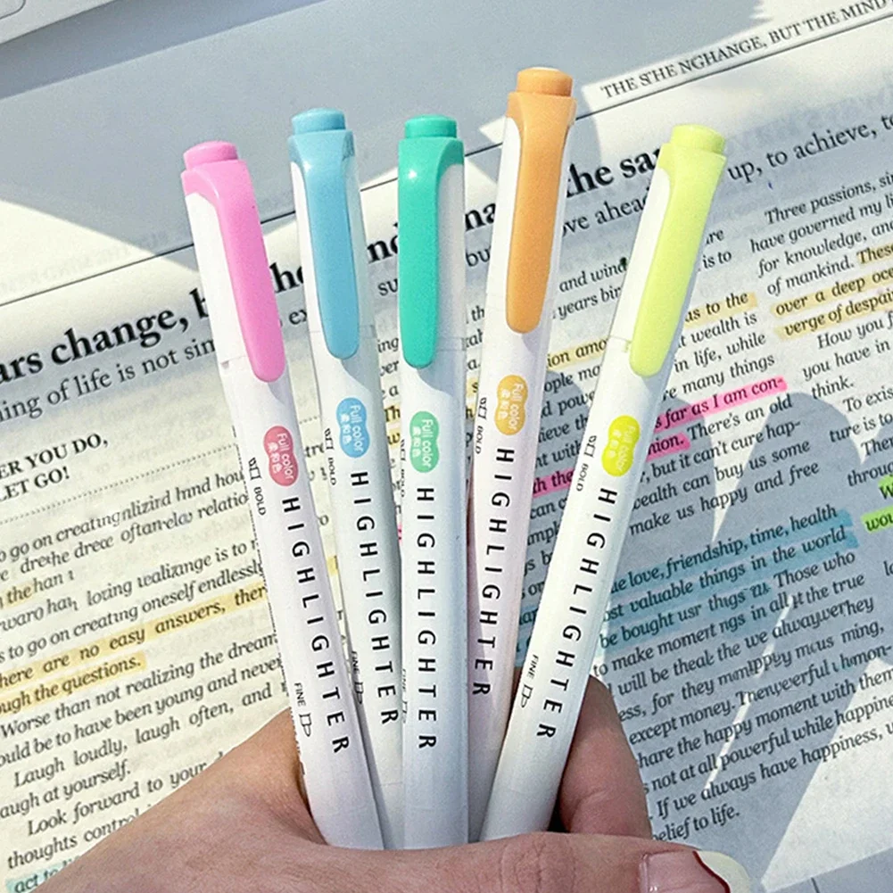 5 sztuk pastelowych zakreślacz – Pastel Highlighter Set Double Ended recenzja i cena