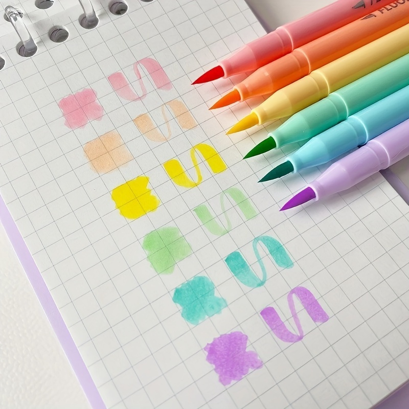 6 sztuk miękka szczotka fluore – Pastel Highlighter Set Double Ended recenzja i cena
