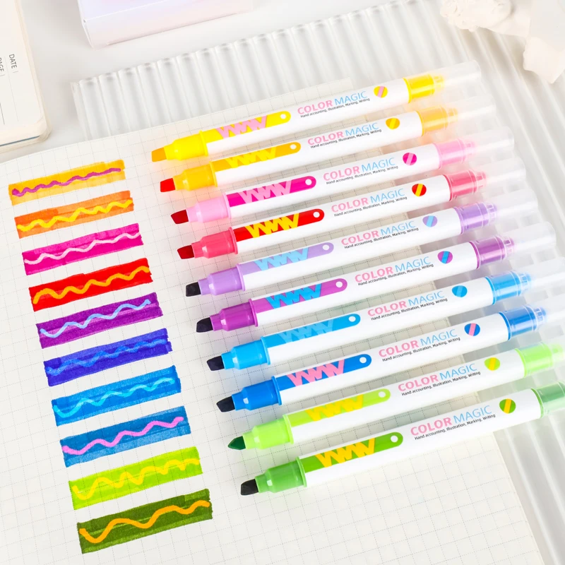 10 sztuk podwójny magiczny zes – Pastel Highlighter Set Double Ended recenzja i cena