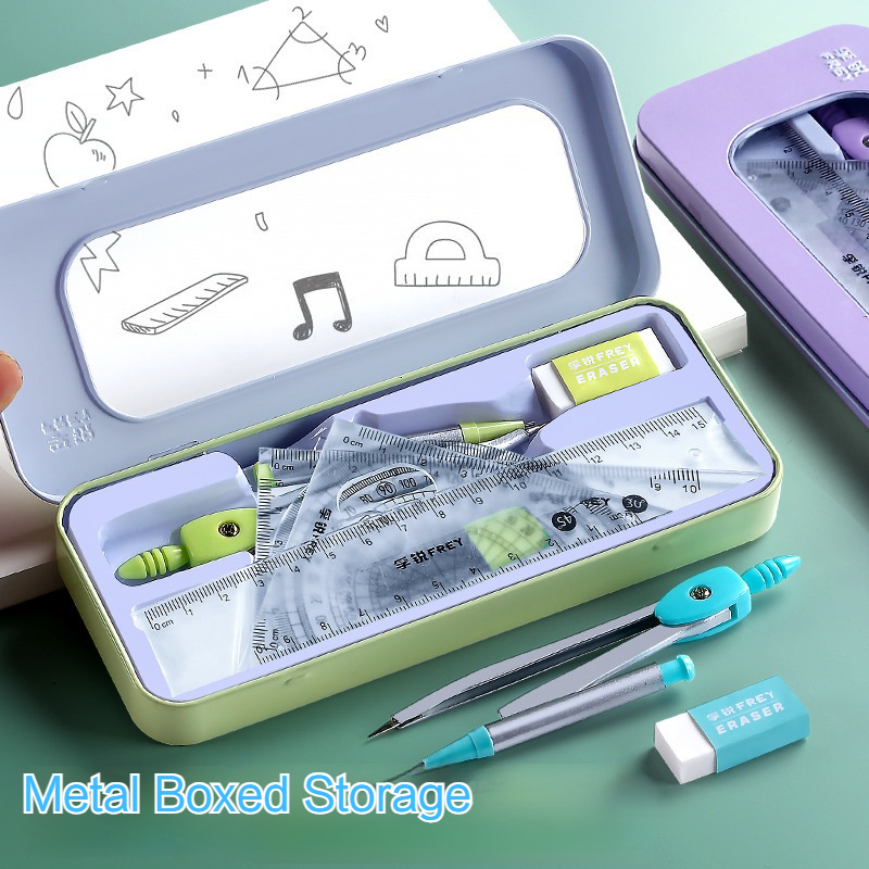 7 szt. Zestaw linijek matematy – Math Geometry Set With Compass recenzja i cena