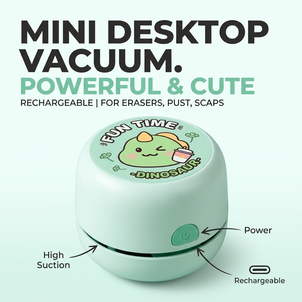 Mały, bezprzewodowy odkurzacz  – Mini Desktop Vacuum Cleaner For Eraser Dust recenzja i cena